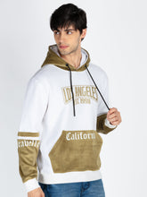 Mens Colorblocked Full Sleeve Hooded Sweatshirt